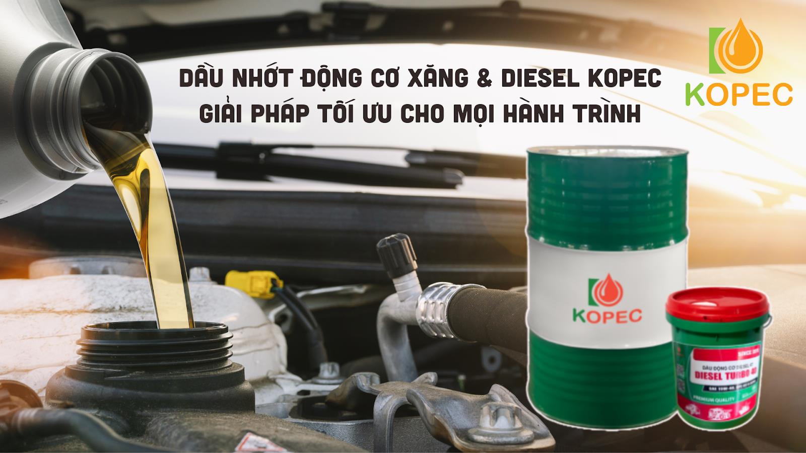 Read more about the article DẦU NHỚT ĐỘNG CƠ XĂNG & DIESEL KOPEC: GIẢI PHÁP TỐI ƯU CHO MỌI HÀNH TRÌNH